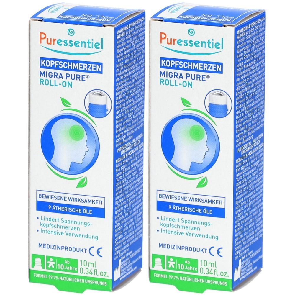Puressentiel Migra Pure Kopfschmerzen Roll-on 2x 2x10 ml Ätherisches Öl