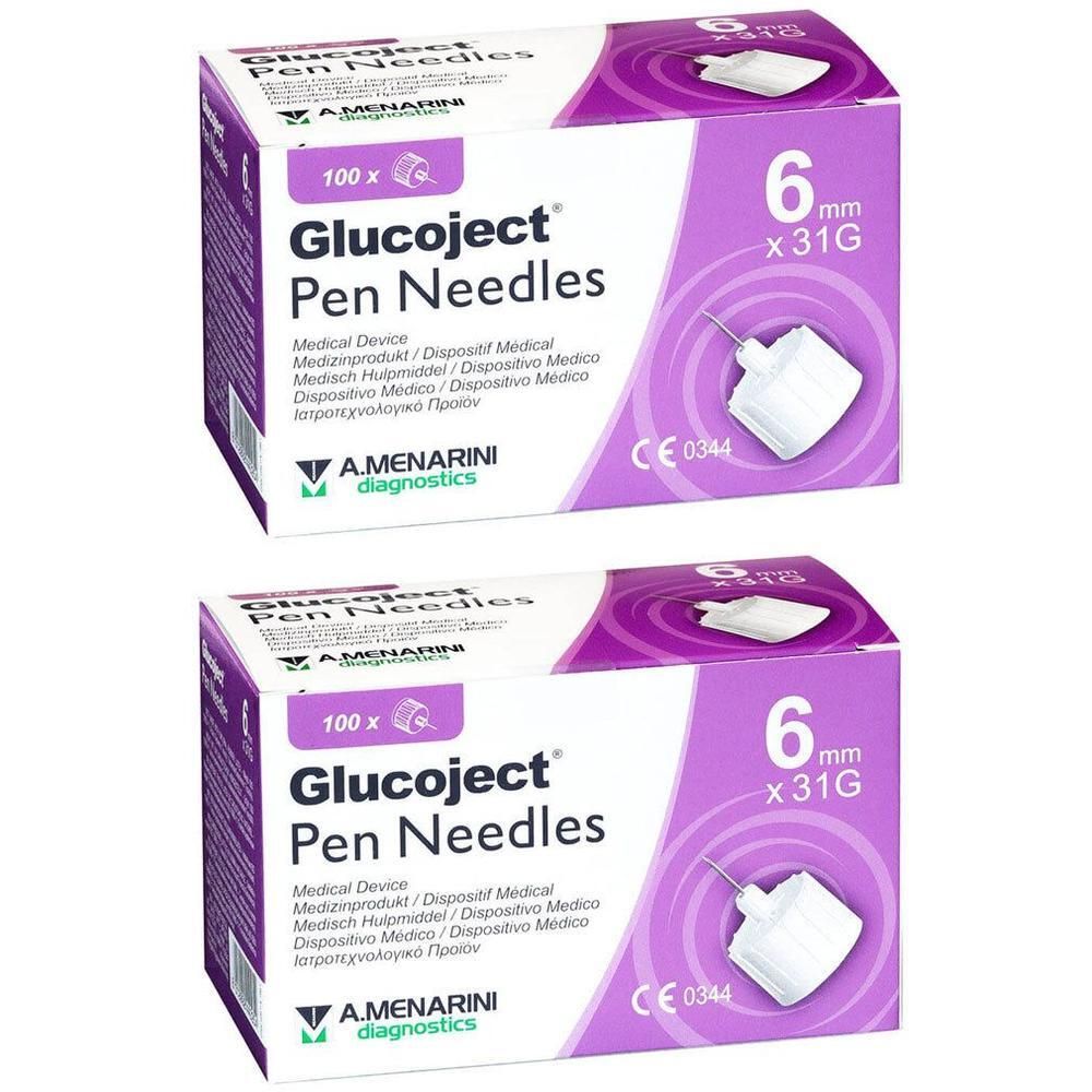 Glucoject Pen-Nadeln 31 Gx6 mm 0,25 2x 2x100 St Kanüle