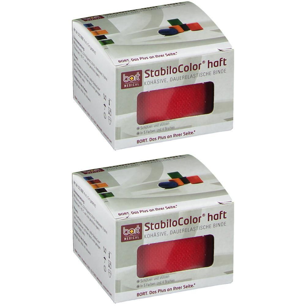 Bort StabiloColor haft Binde 4 cm rot 2x 2x1 St Binden