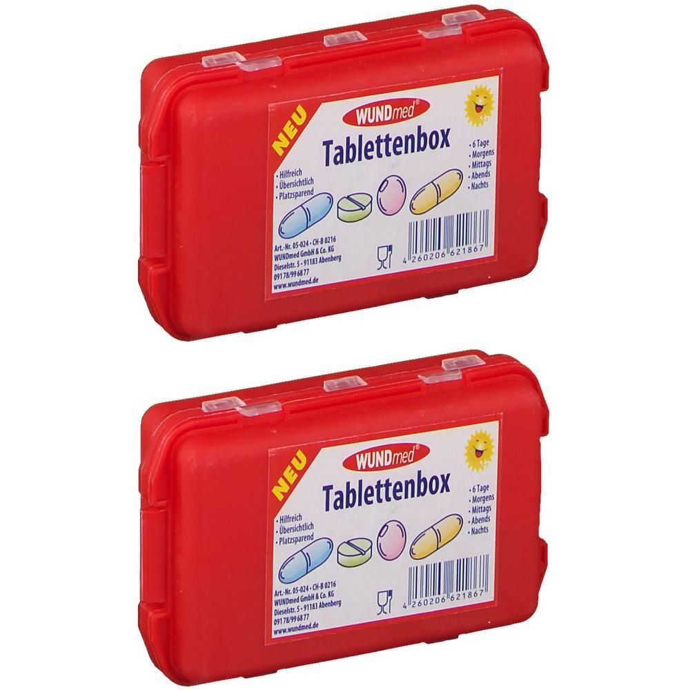 Tablettenbox mit 10-Fächern farbig sortiert 2x 2x1 St
