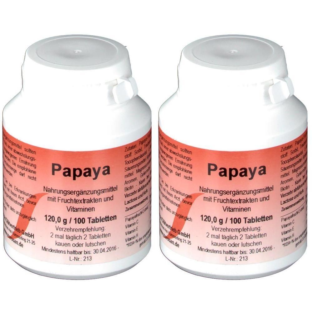Papaya Kautabletten 2x 2x100 St