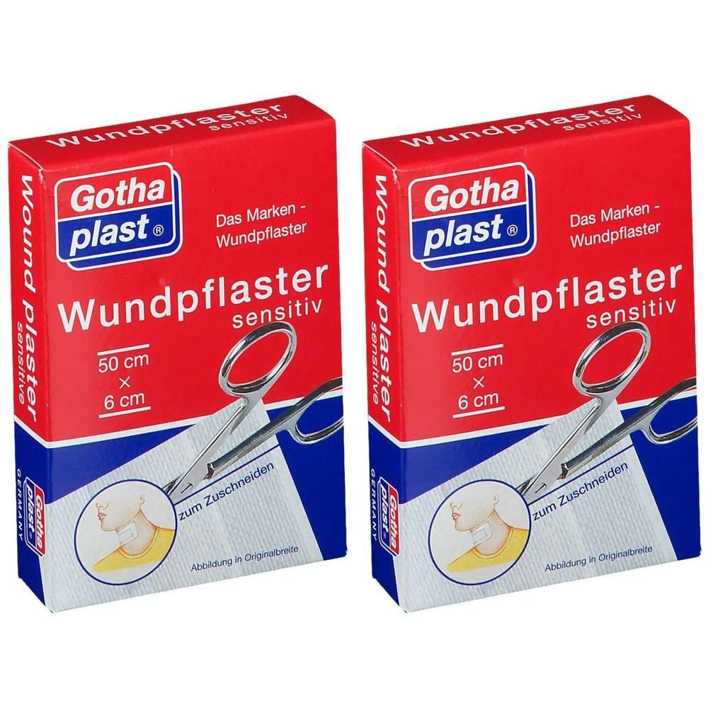 Gothaplast Wundpfl.sensitiv 6 cmx0,5 m geschnitten 2x 2x1 St Pflaster