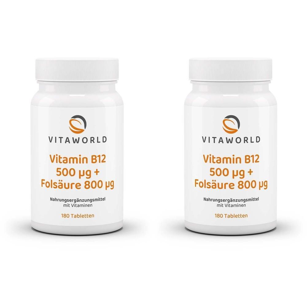 Vitamin B12 500 µg+Folsäure 800 µg Tabletten 2x 2x180 St