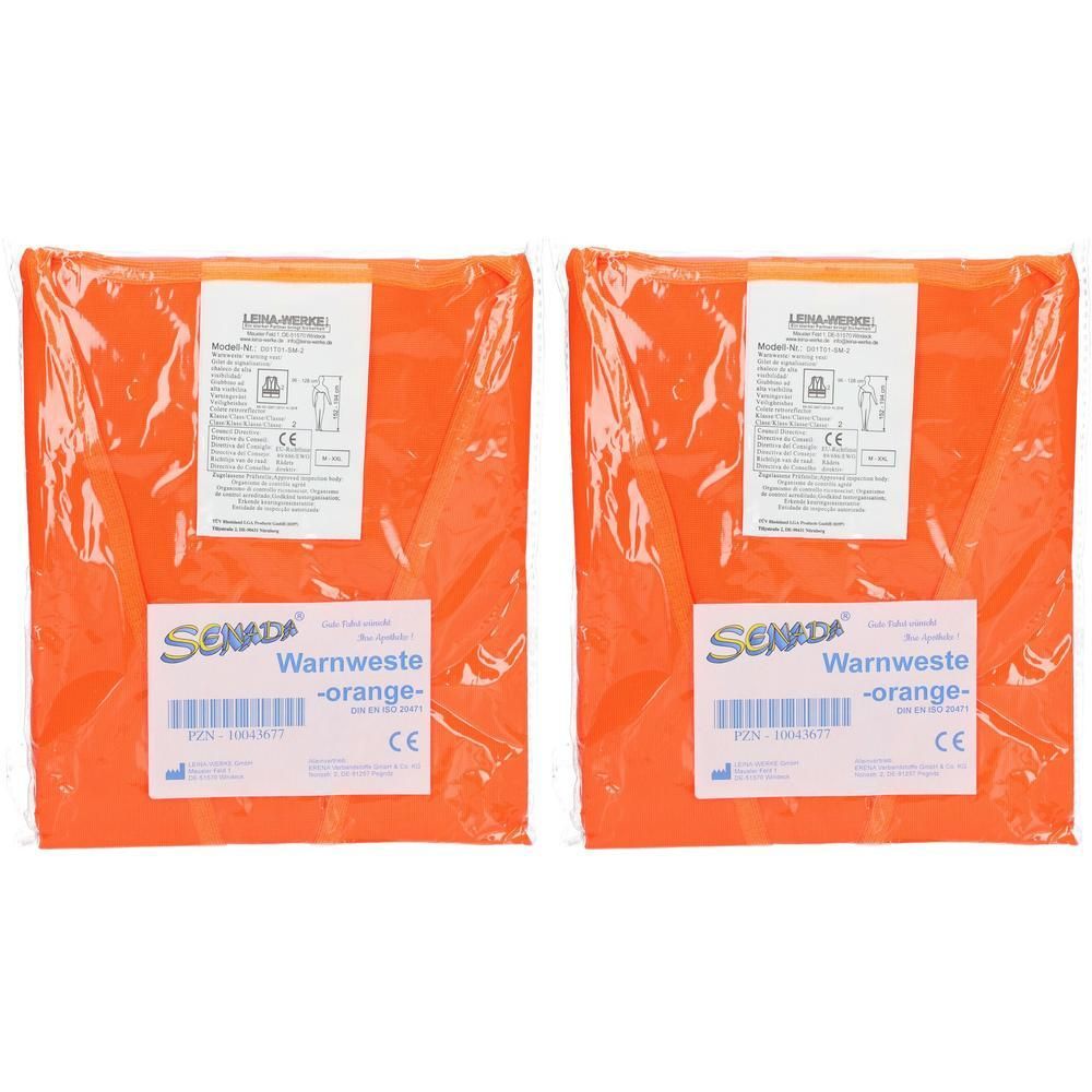 Senada Warnweste orange im Beutel 2x 2x1 St