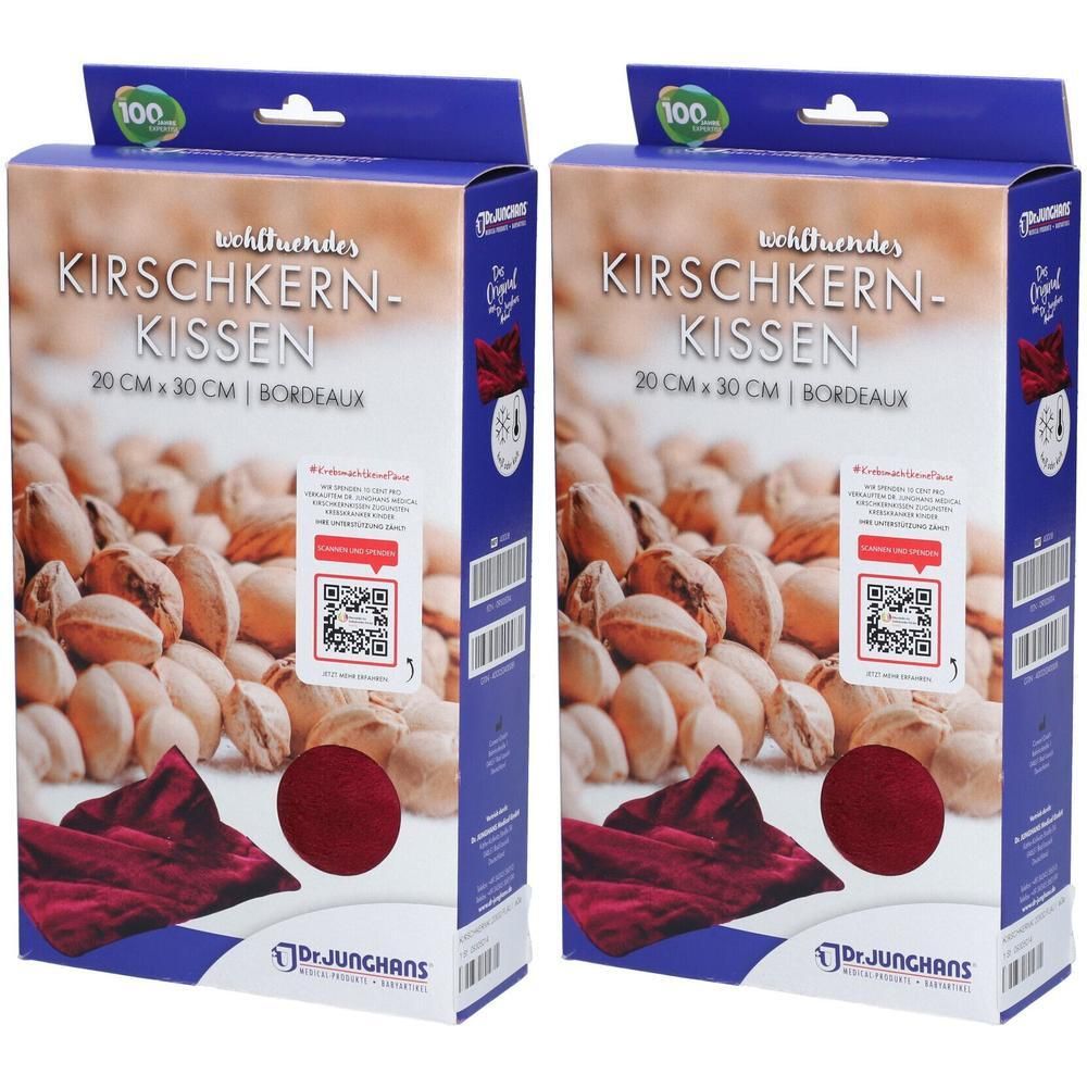 Kirschkernkissen 20x30 cm mit Flausch bordeaux 2x 2x1 St