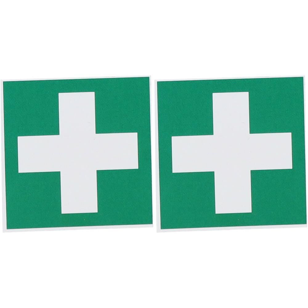 Grünes Kreuz Aufkleber Verbandkasten 2x 2x1 St