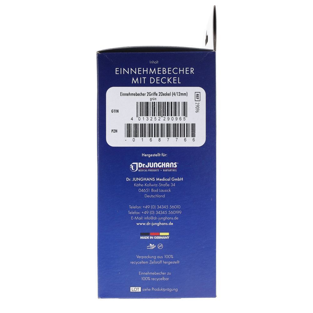 Rückseite der Produktverpackung. Text mit Produktinformationen, Barcode und Herstellerinformationen. Logo.