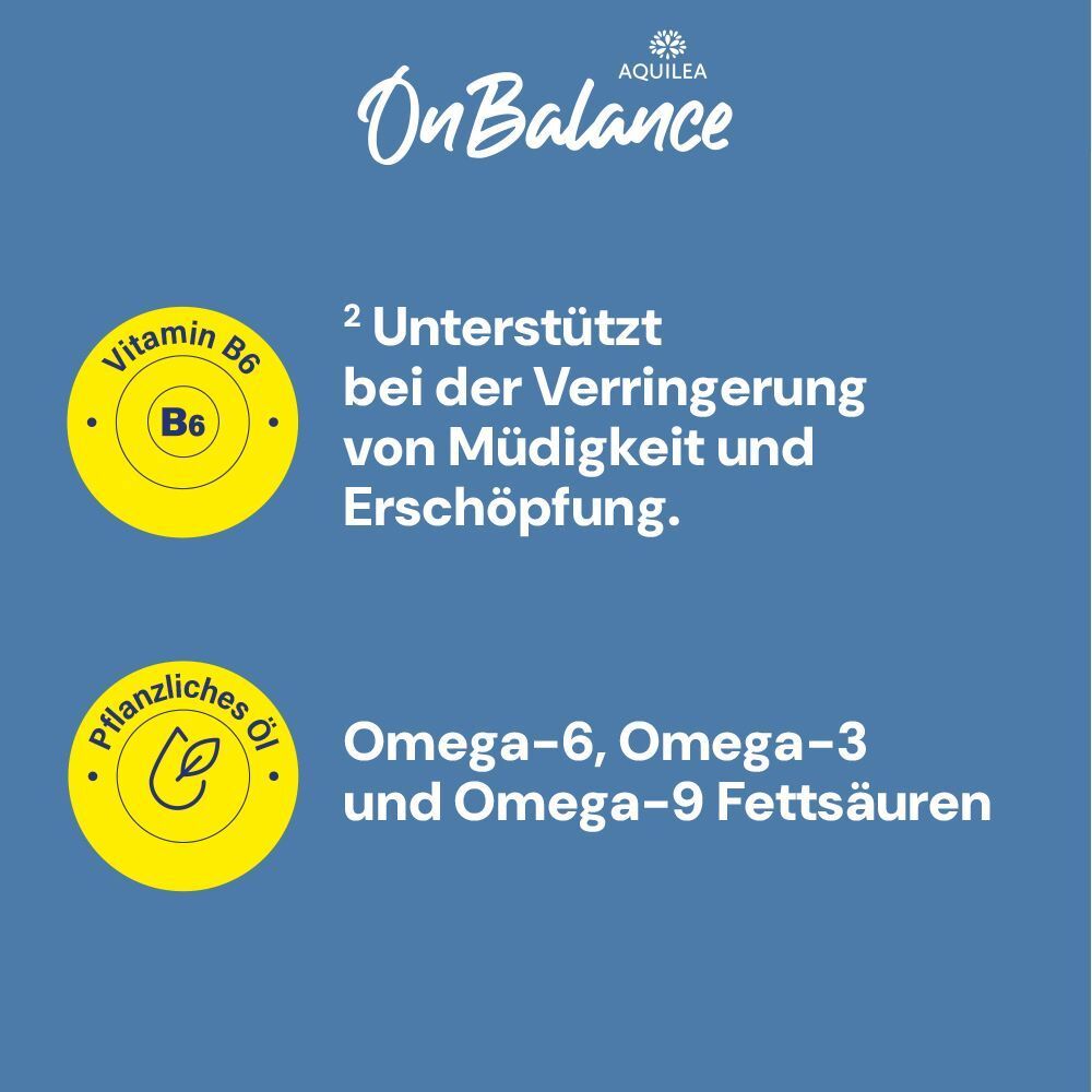 Informationen zu Vitamin B6 und pflanzlichen Ölen. Vitamin B6 reduziert Müdigkeit. Omega-6, -3 und -9 Fettsäuren.