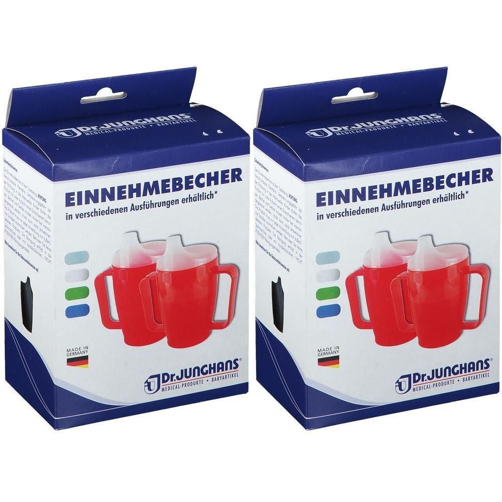 Einnehmebecher m.2 Griffen+2 Deck.4+8+12mm milchig 2x 2x1 St