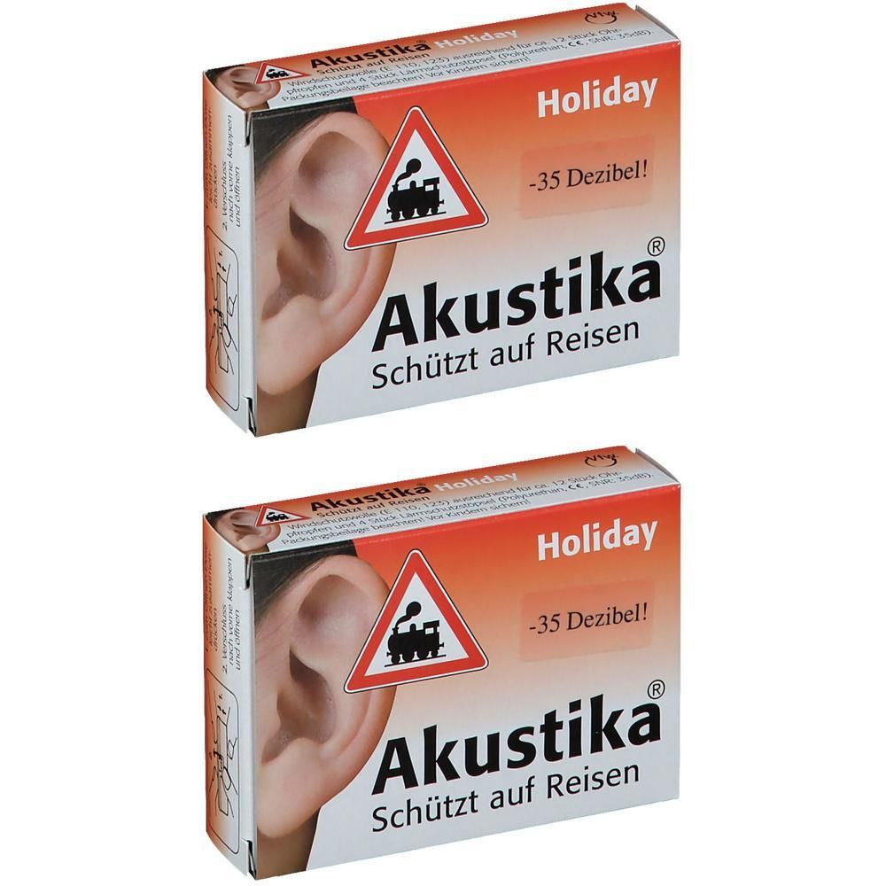 Akustika Holiday Windschutzwolle+Lärmschutzstöp. 2x 2x1 St Kombipackung