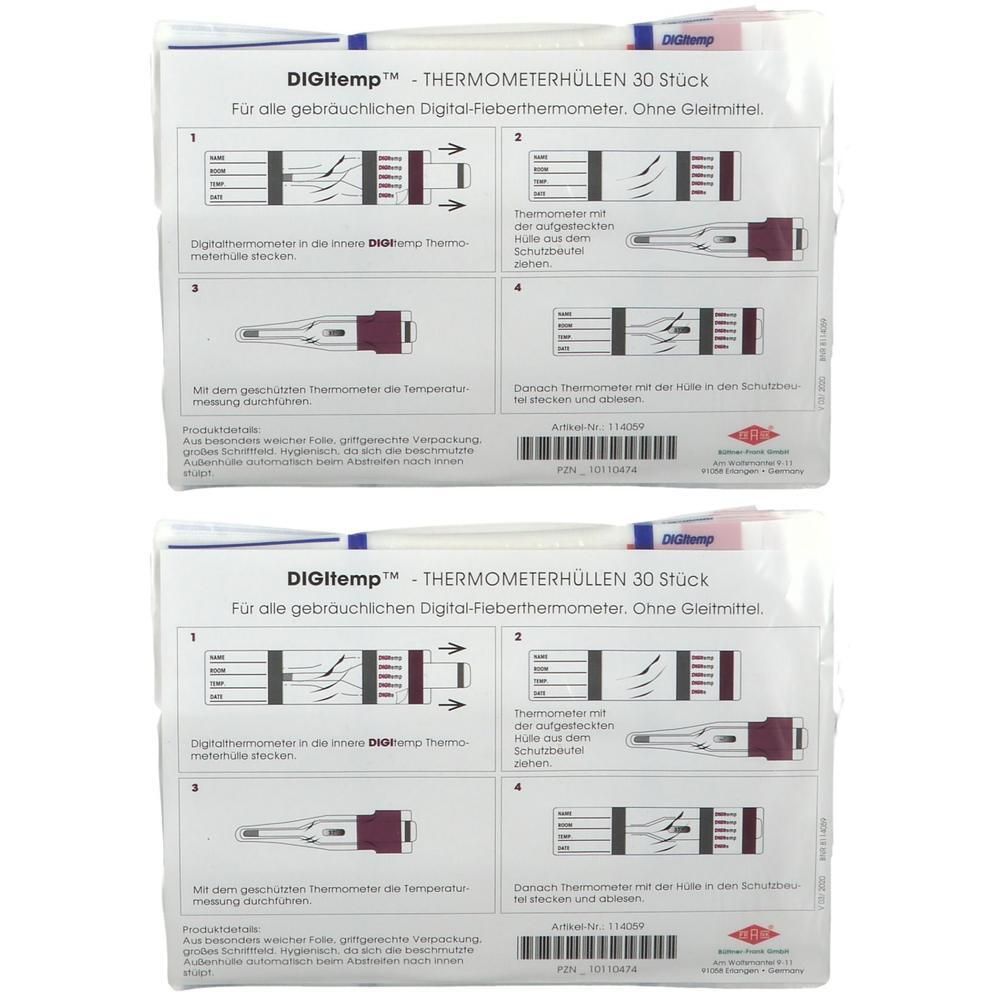 Thermometer Hüllen digital ohne Gleitmittel 2x 2x30 St