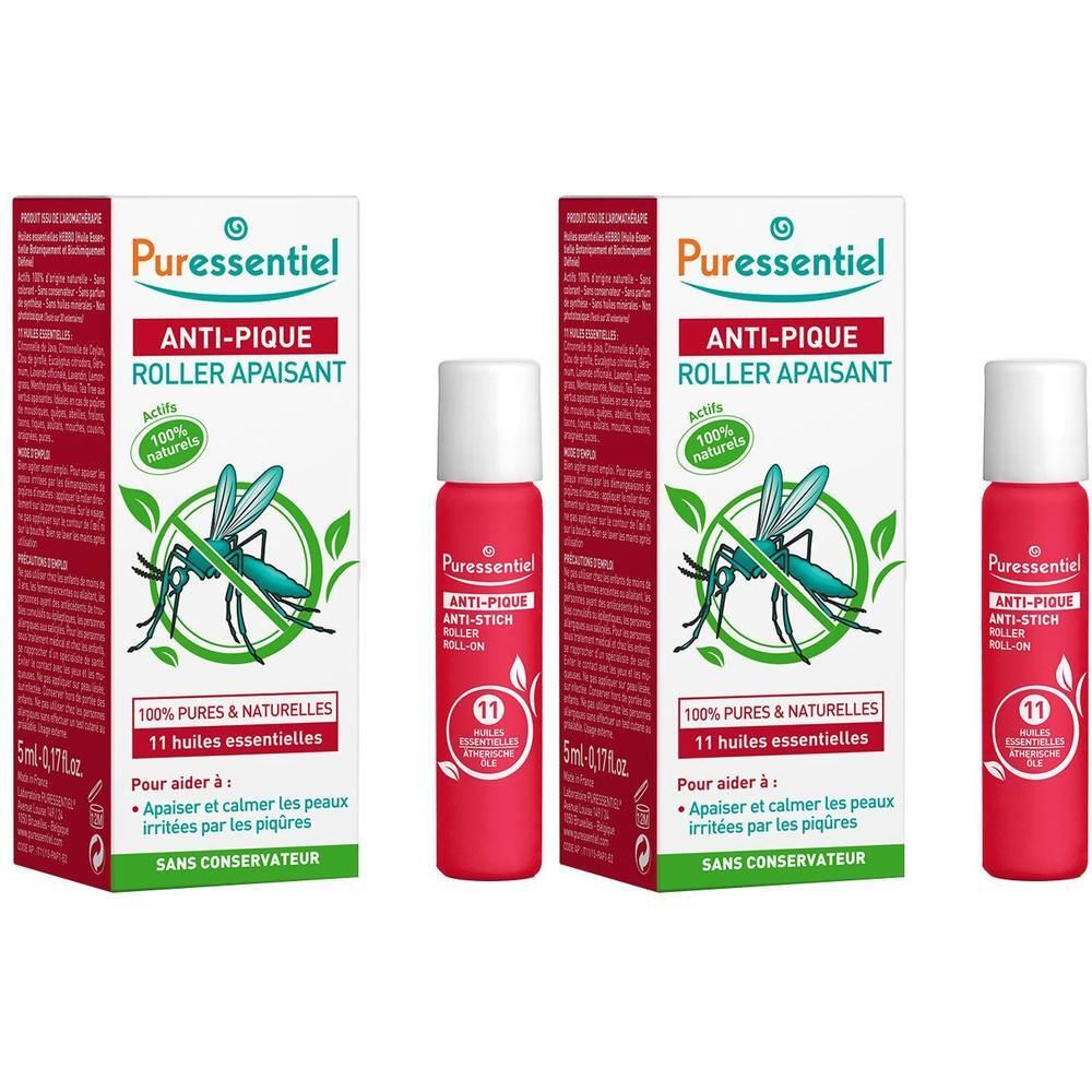 Puressentiel Anti-Stich Roll-on multi-beruhigend 2x 2x5 ml Ätherisches Öl