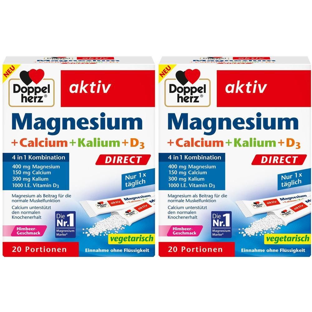 Doppelherz Magneisum+Calcium+Kalium+D3 Direct Pel. 2x 2x20 St Pellets