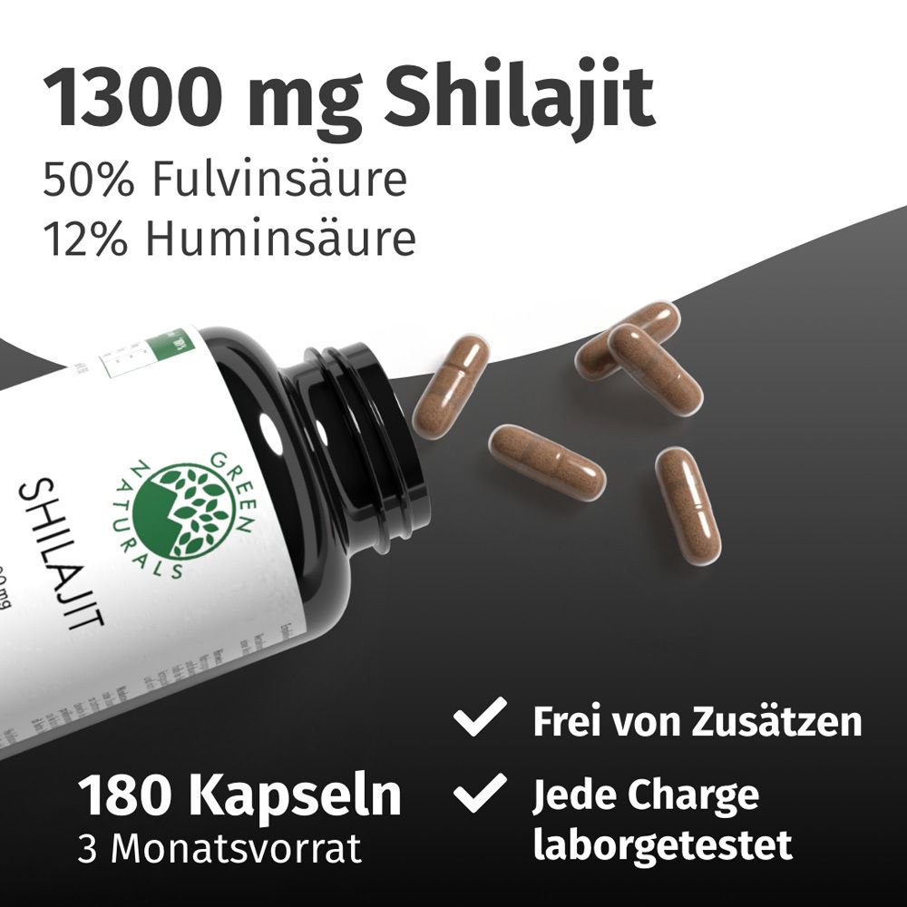 Green Naturals Shilajit 1300mg hochdos.vegan Kaps. 2x 2x180 St Kapseln