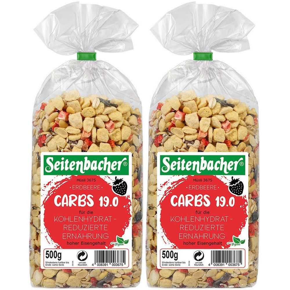 Seitenbacher Carbs 19.0, Erdbeer 2x 2x500 g