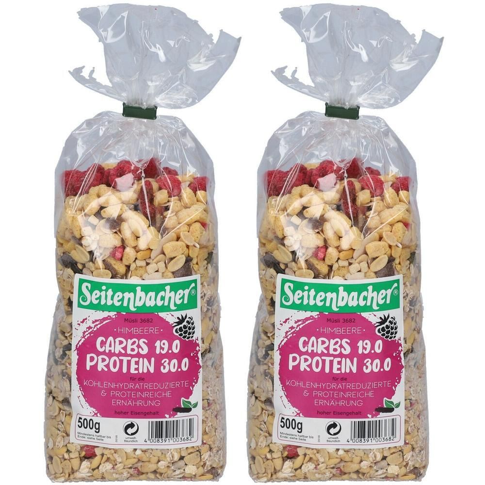 Seitenbacher Sb.-CARBS 19.0, Himbeer 2x 2x500 g