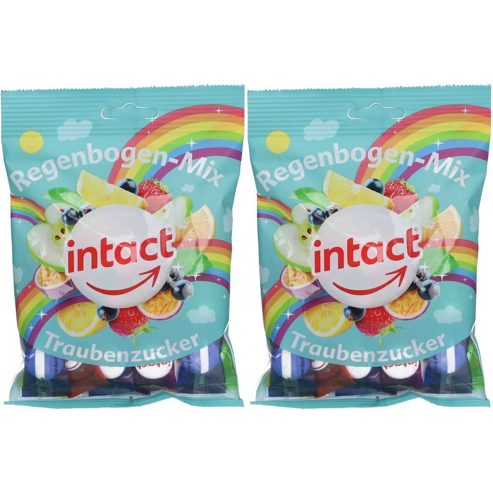 Intact Traubenzucker Beutel Regenbogen-Mix 2x 2x75 g Bonbons