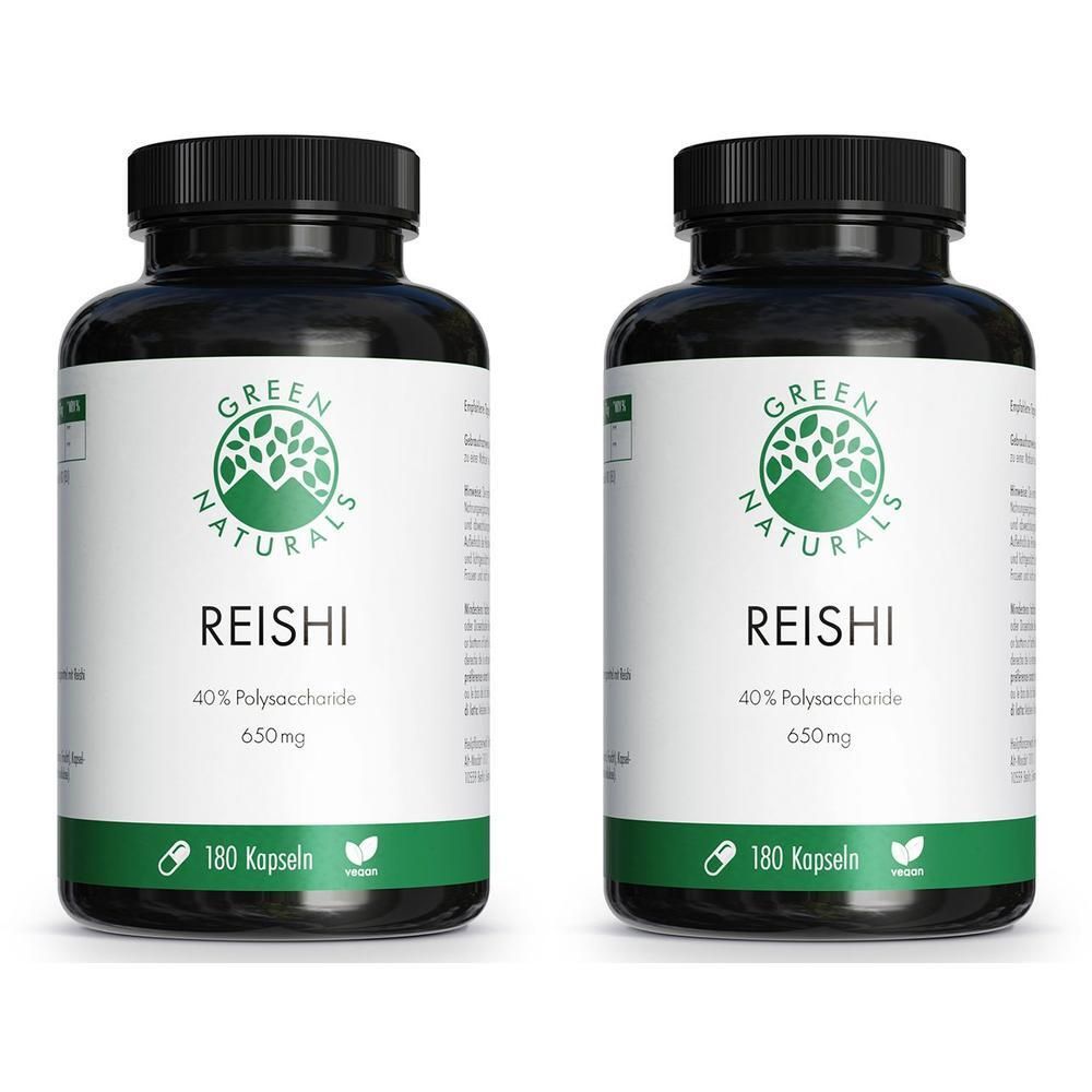 Green Naturals Reishi 650 mg hochdos.vegan Kapseln 2x 2x180 St