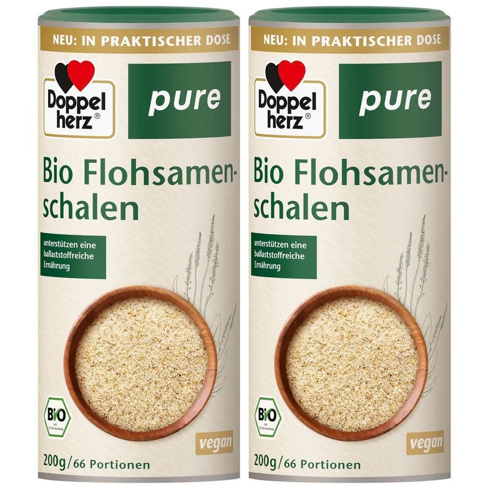 Doppelherz Bio Flohsamenschalen pure Pulver 2x 2x200 g