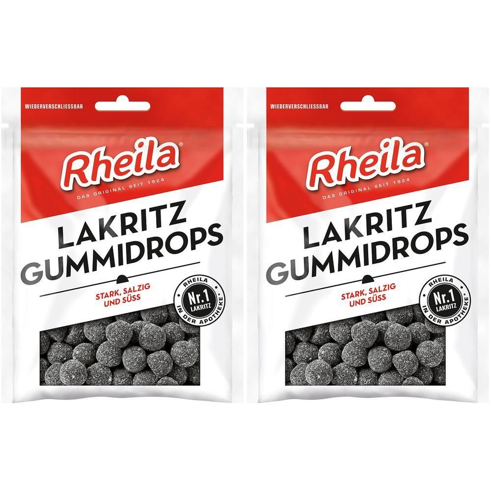 Rheila Lakritz Gummidrops mit Zucker 2x 2x90 g Bonbons