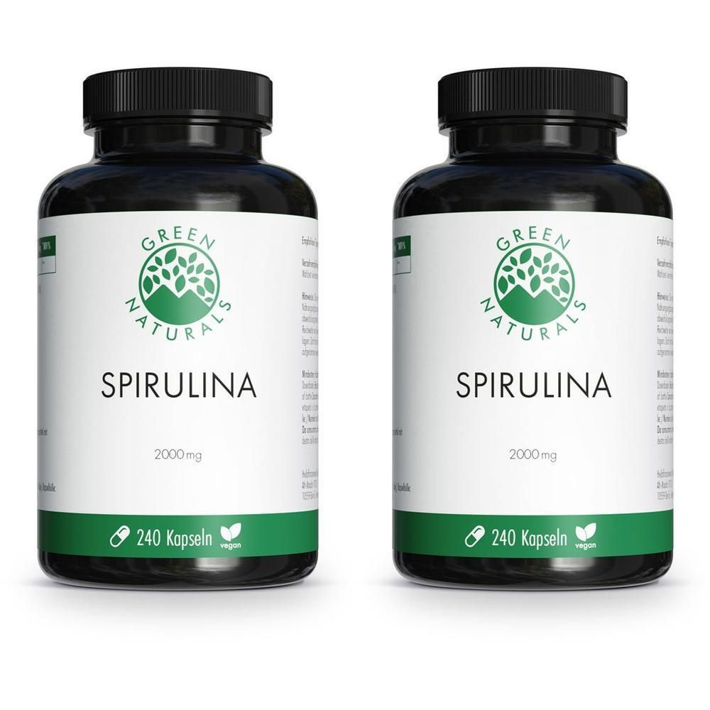 Green Naturals Spirulina Kapseln 2000 mg vegan 2x 2x240 St