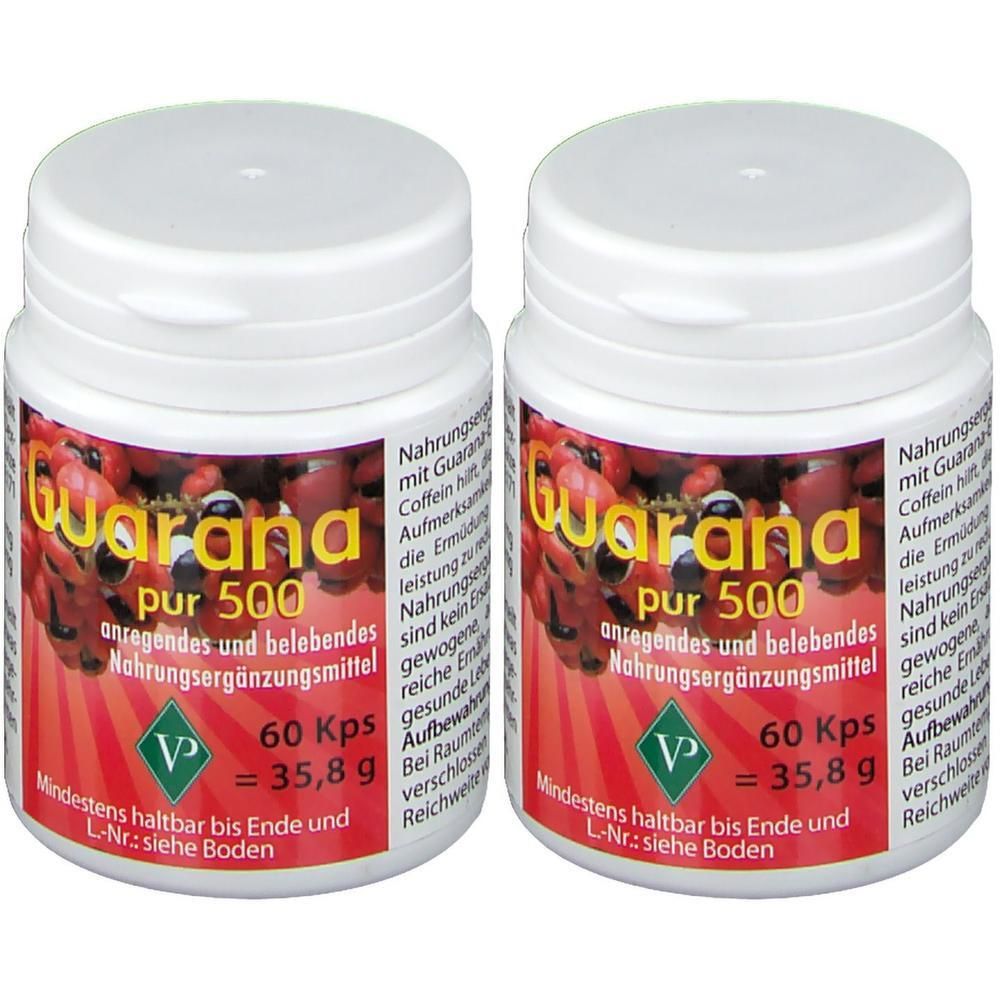 Guarana PUR 500 Kapseln 2x 2x60 St