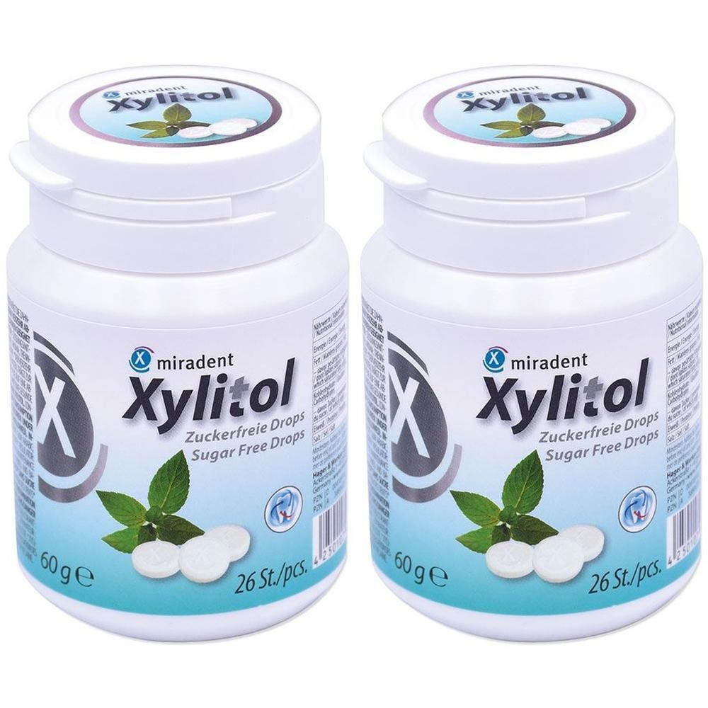 Miradent Xylitol Drops Mint Dose 2x 2x60 g Bonbons