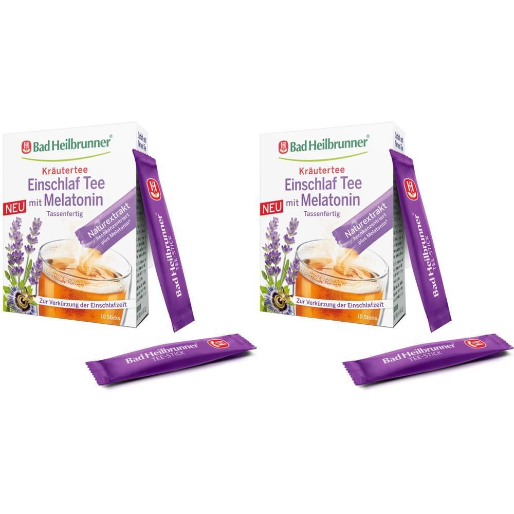 BAD Heilbrunner Einschlaf Tee m.Melatonin tassenf. 2x 2x10x1 g Pulver