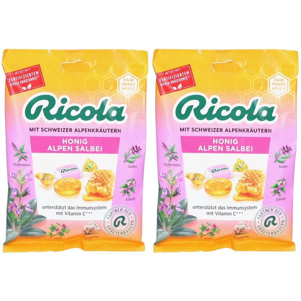 Ricola m.Z.Beutel Honig Alpen Salbei Bonbons 2x 2x75 g