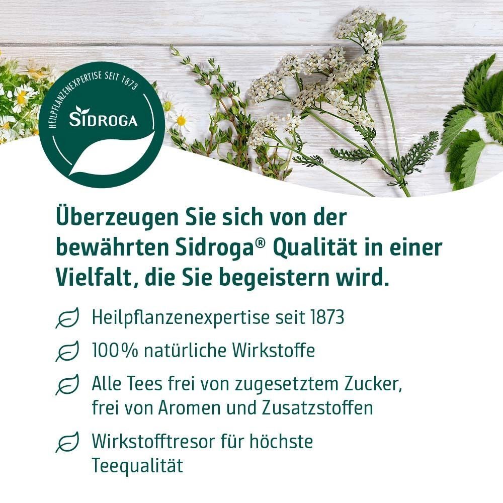Sidroga® Qualität: Heilpflanzenexpertise seit 1873, 100% natürliche Wirkstoffe.