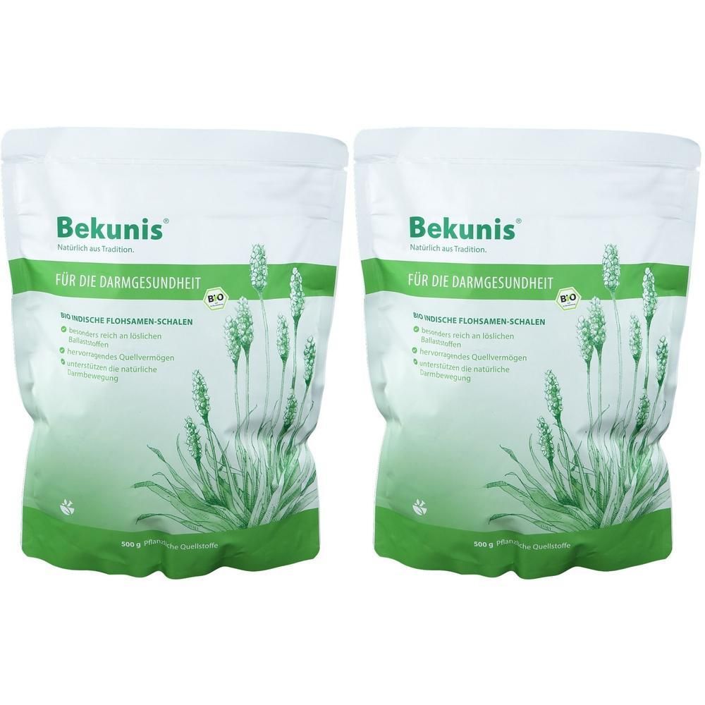 Bekunis Bio indische Flohsamenschalen 2x 2x500 g