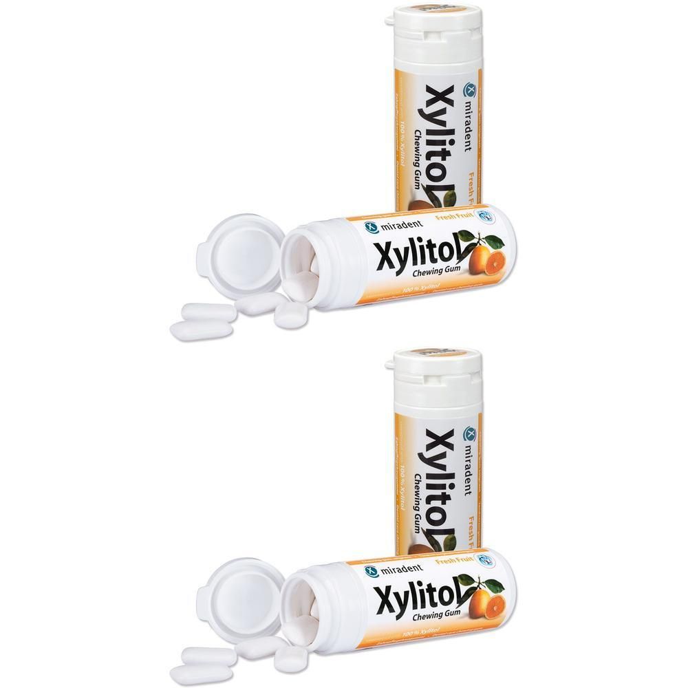 Miradent Xylitol Chewing Gum Frucht 2x 2x30 St Kaugummi