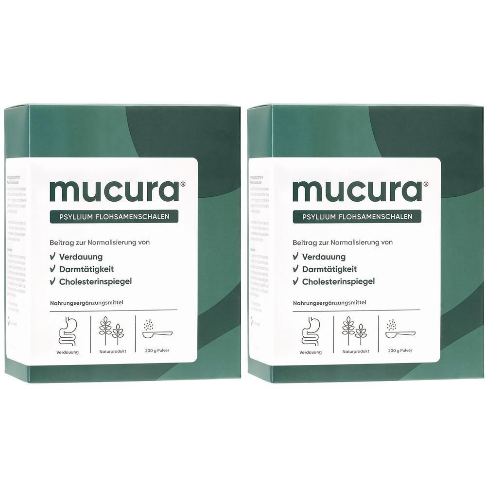 Mucura Flohsamenschalen Pulver 2x 2x200 g