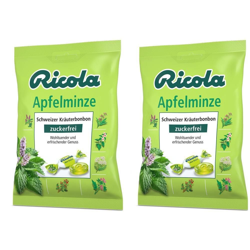 Ricola o.Z.Beutel Apfelminze Bonbons 2x 2x75 g