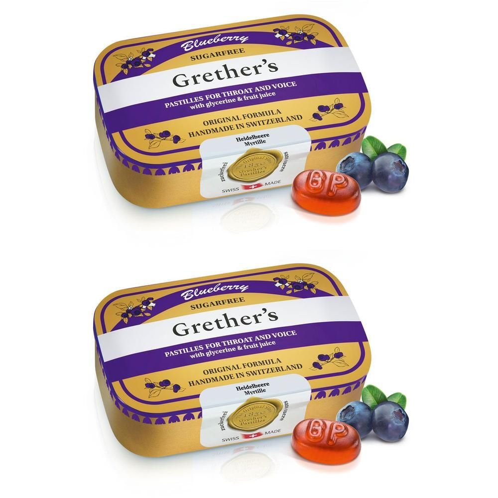 Grethers Blueberry zuckerfrei Pastillen 2x 2x110 g