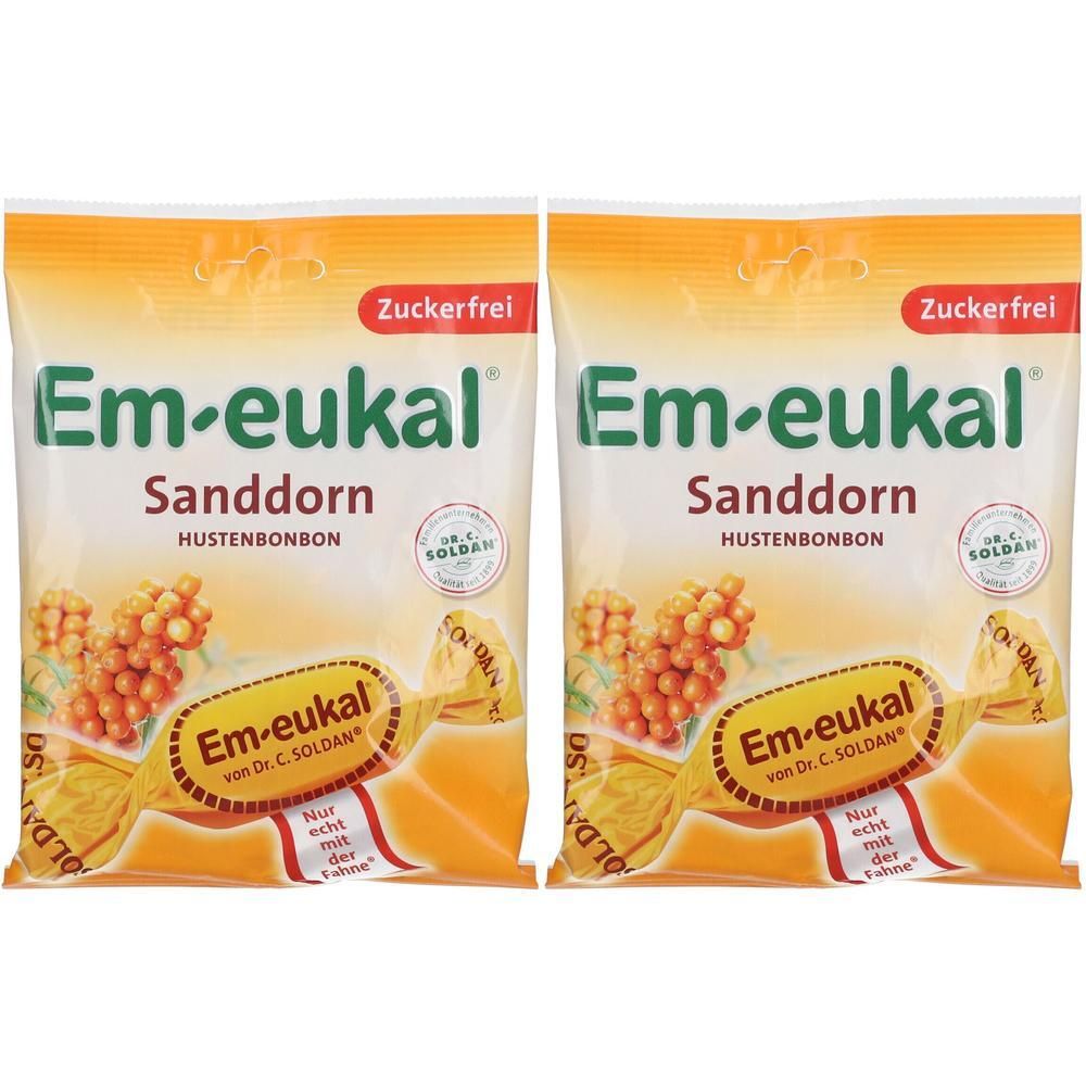 Em-Eukal Bonbons Sanddorn zuckerfrei 2x 2x75 g
