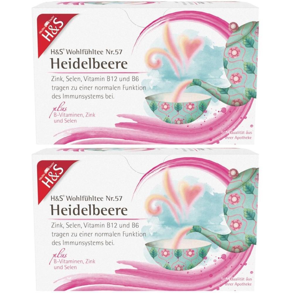 H&S Heidelbeere m.B-Vitaminen Zink und Selen Fbtl. 2x 2x20x2,5 g Filterbeutel
