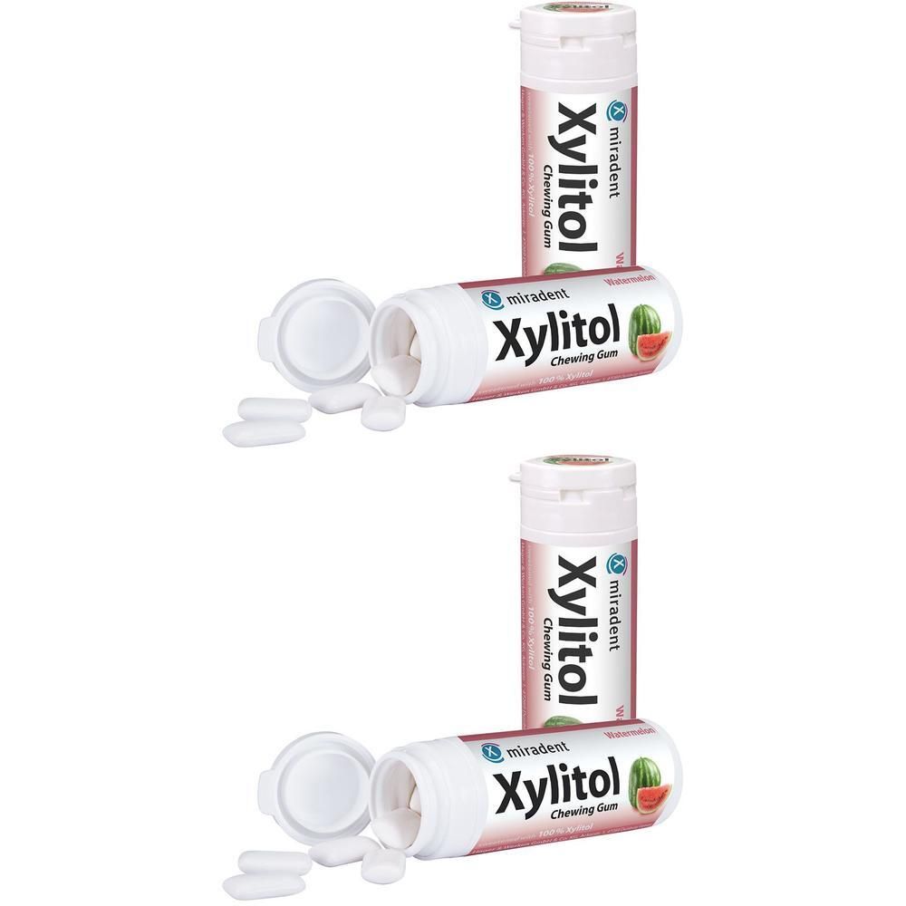 Miradent Xylitol Chewing Gum Wassermelone 2x 2x30 St Kaugummi