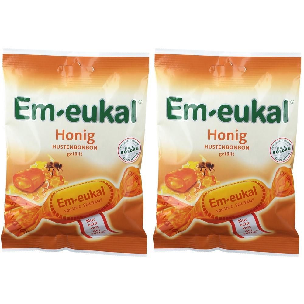 Em-Eukal Bonbons Honig gefüllt zuckerhaltig 2x 2x75 g