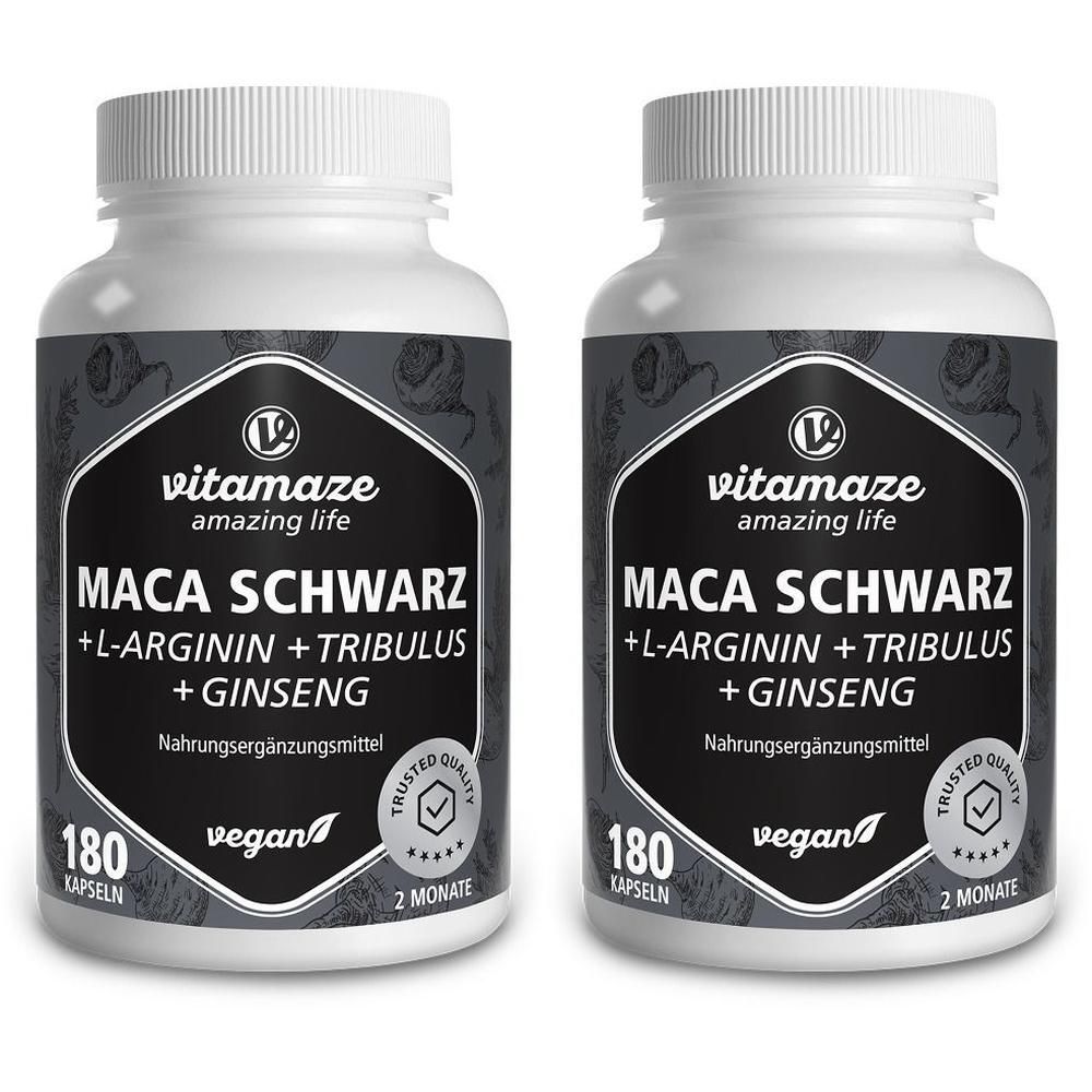 Maca SCHWARZ+Tribulus+Ginseng Komplex Kapseln 2x 2x180 St