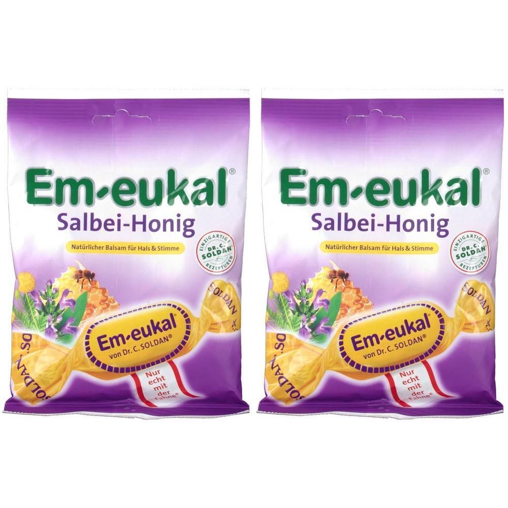 Em-Eukal Bonbons Salbei Honig zuckerhaltig 2x 2x75 g