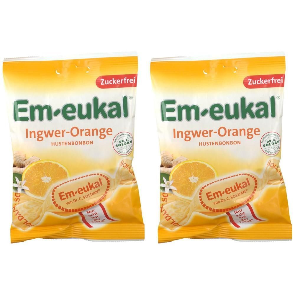 Em-Eukal Bonbons Ingwer Orange zuckerfrei 2x 2x75 g