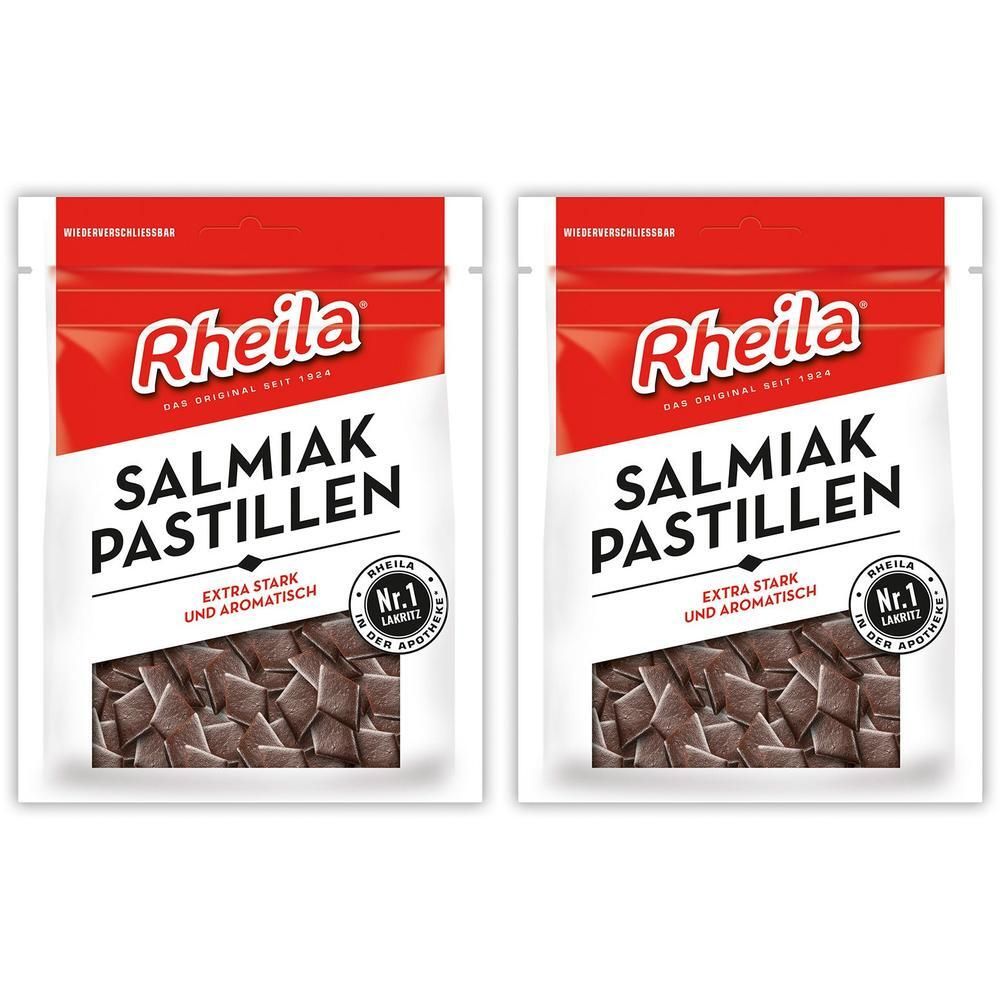 Rheila Salmiak Pastillen zuckerhaltig 2x 2x90 g Bonbons