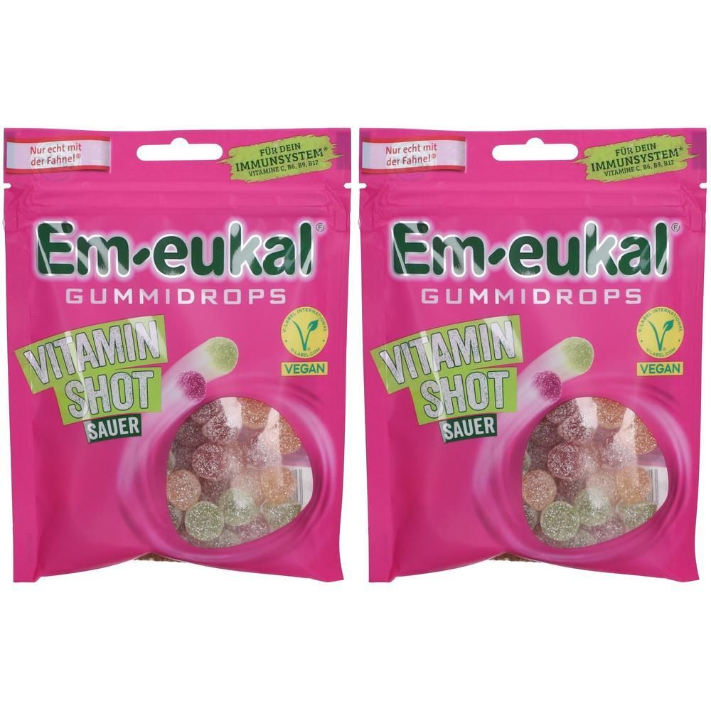Em-Eukal Gummidrops Vitamin Shot vegan zuckerhalt. 2x 2x90 g Bonbons