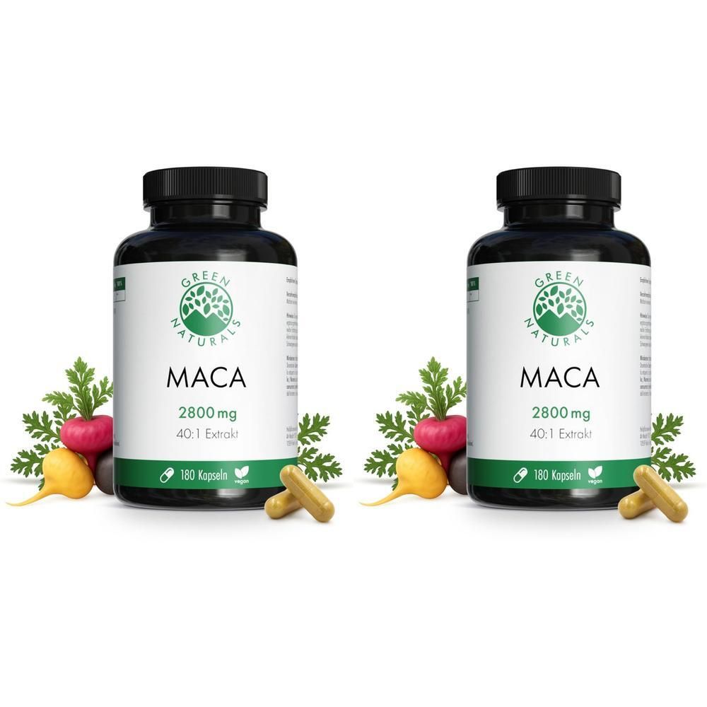 Green Naturals Maca 2800mg hochdos.40:1 vegan Kps. 2x 2x180 St Kapseln