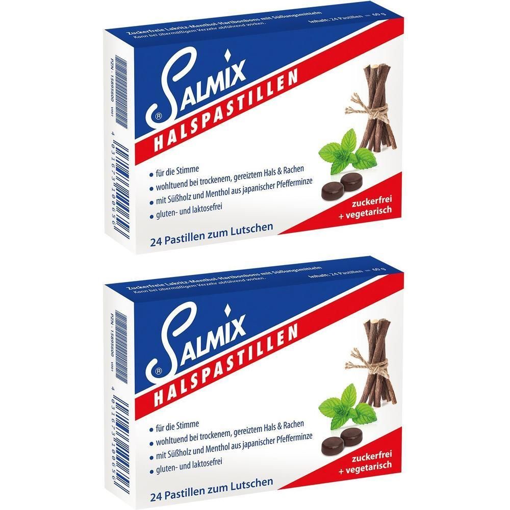 Salmix Halspastillen zuckerfrei 2x 2x24 St Pastillen