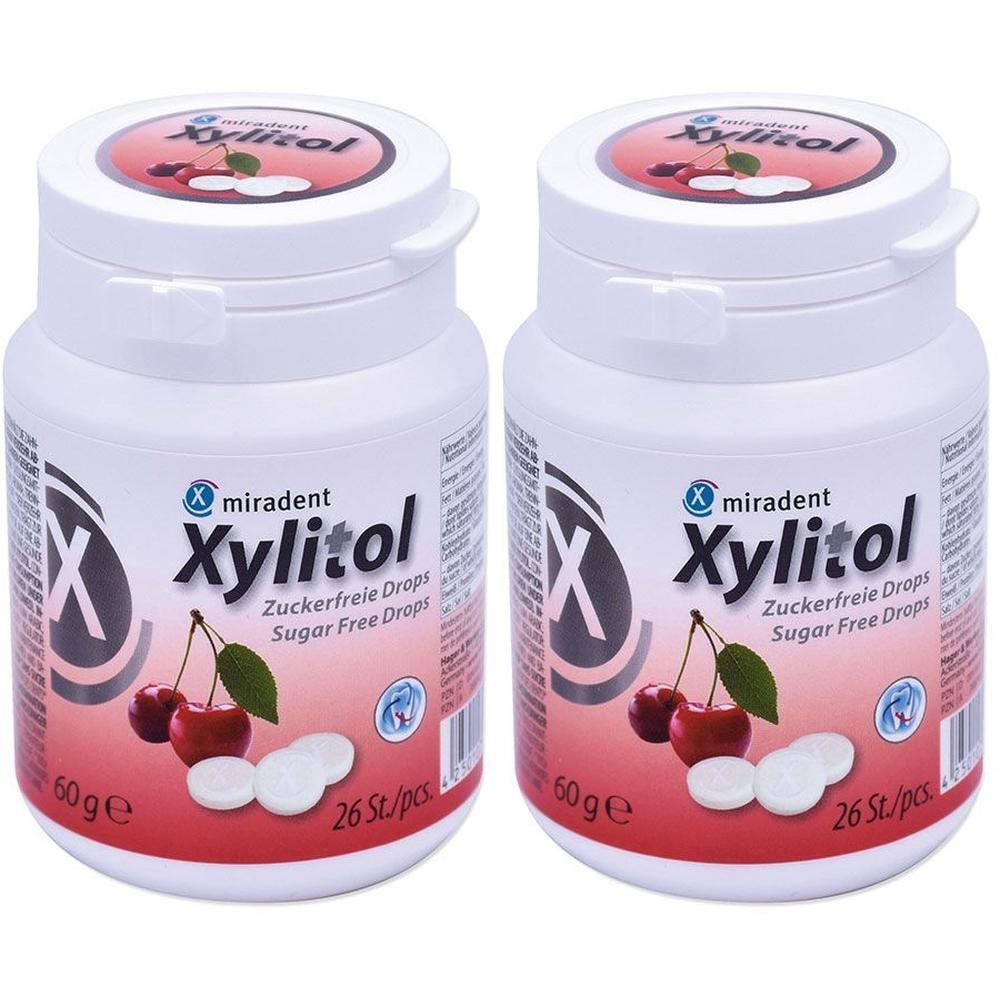 Miradent Xylitol Drops Cherry Dose 2x 2x60 g Bonbons
