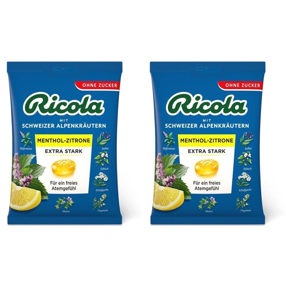 Ricola o.Z.Beutel Menthol-Zitrone extra stark Bon. 2x 2x75 g Bonbons