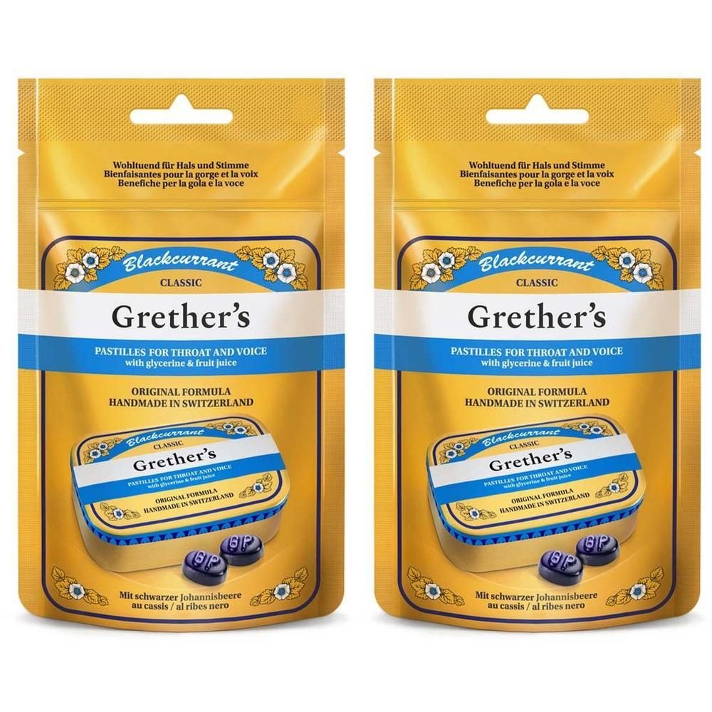 Grethers Blackcurrant Gold zh.Past.Beutel Refill 2x 2x110 g Pastillen