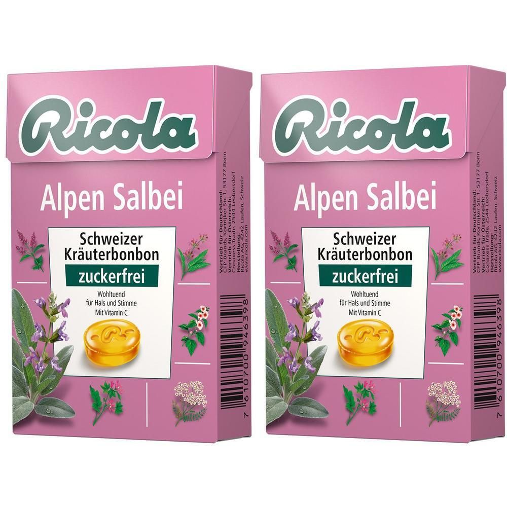 Ricola o.Z.Box Salbei Alpen Bonbons 2x 2x50 g